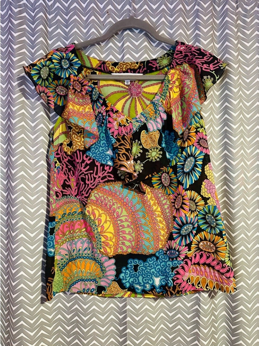 Trina Turk | Multicolor Silk Sea Themed Tank, size S